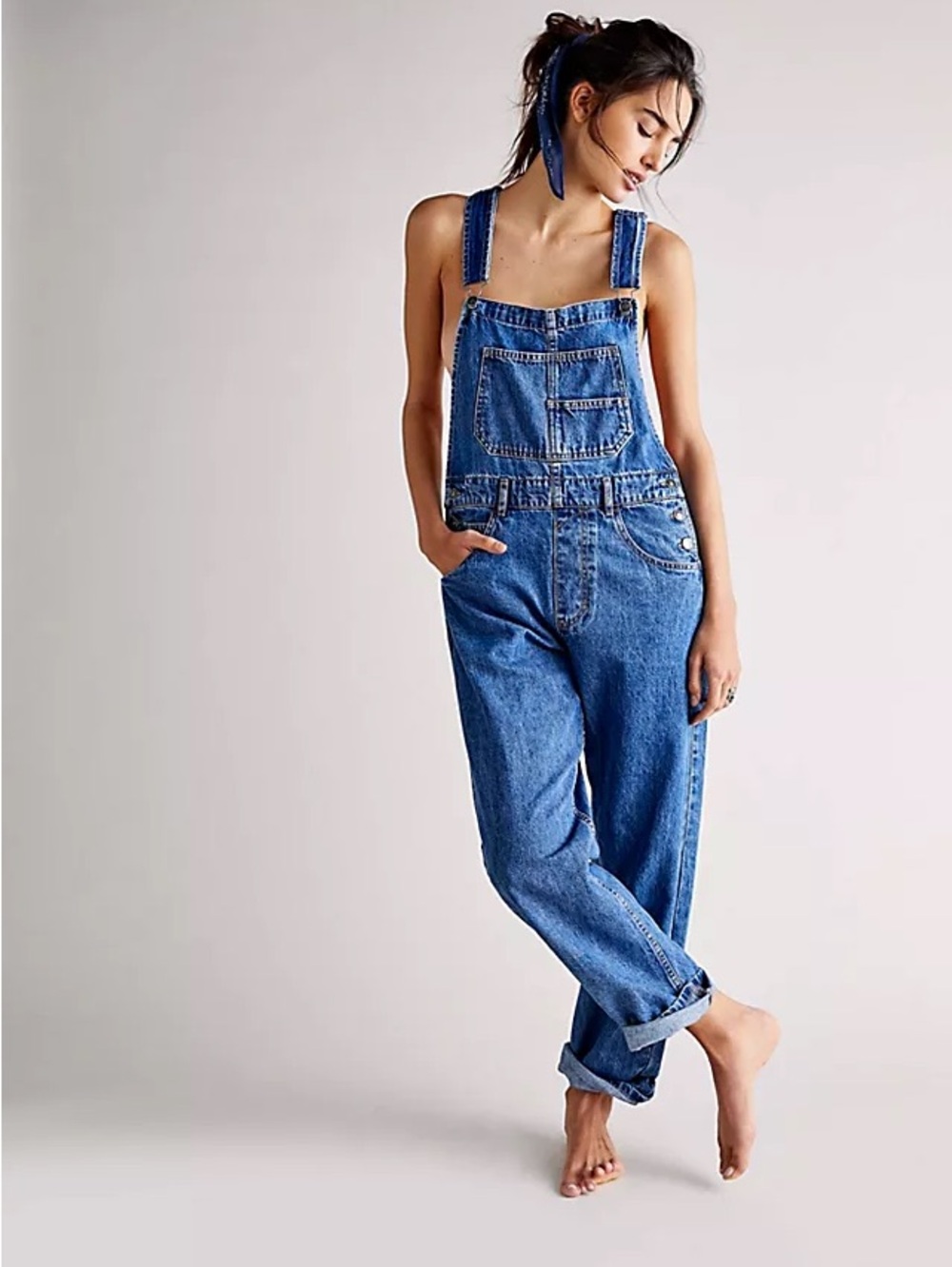 Free People We The Free Ziggy Denim Overalls Blue XS